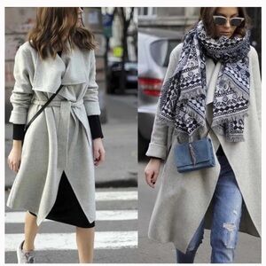 Zara Waterfall Draped Wrap Coat